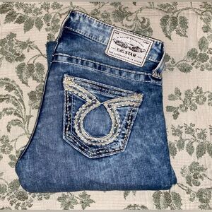 Big Star Women's Denim Acid-Wash Boot Cut Jeans